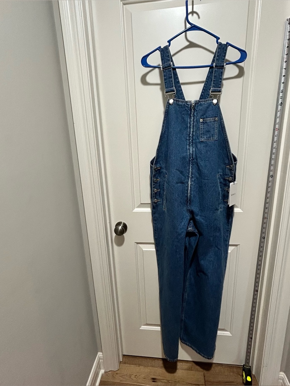 MO&CO. Women’s size L - NWT Classic Blue Wide Leg Denim Overalls. Zip down front